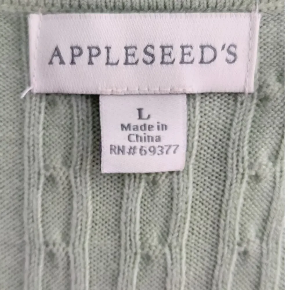 Appleseed's Pullover Sweater Top Women's Size L Green Short Sleeve Knit - Picture 2 of 11